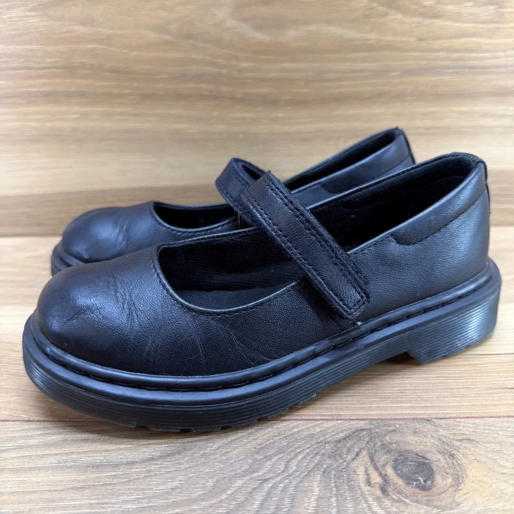 Dr Martens Maccy Mary Janes Girls Size 1 Black Leather Flats School Punk Y2K